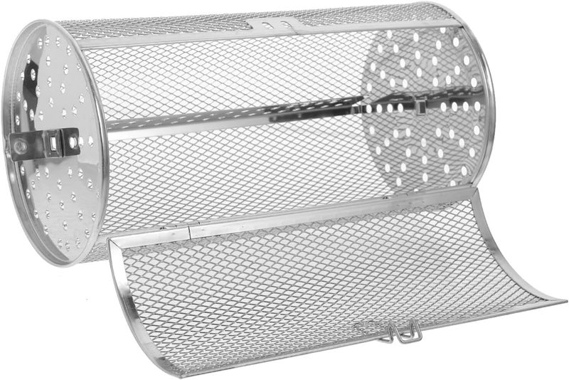 Grilldent Rotatable Grilled Cage Air Fryer Oven Basket,360 Degree Heating Rotating Cages Rotisserie Basket for Baking Nuts, Coffee Beans, Peanut or BBQ Roaster Tool, Food Grade Stainless Steel (130mm*195mm) - Image 1